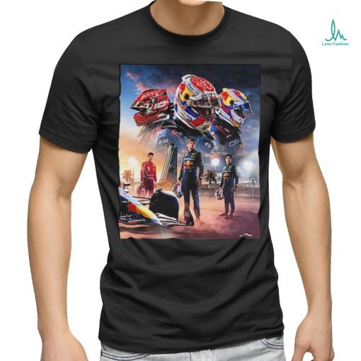 Official Poster For Max Verstappen Sergio Perez And Charles Leclerc Saudi Arabian GP Shirt