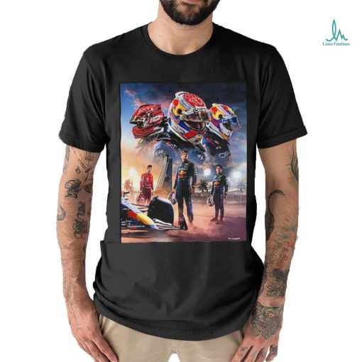 Official Poster For Max Verstappen Sergio Perez And Charles Leclerc Saudi Arabian GP Shirt