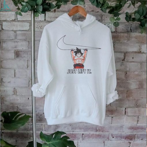 Official Rare nike logo goku just lift it shirt