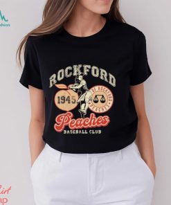 Official Rockford Peaches Baseball Club Logo 1945 T shirt