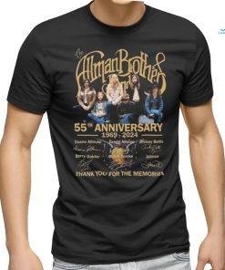 Official The Allman Brothers Band 55th Anniversary 1969 2024 Thank You For The Memories Signatures Shirt