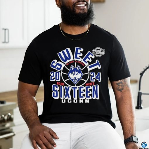Official UConn Huskies 2024 Ncaa Men Basketball Sweet 16 Shirt
