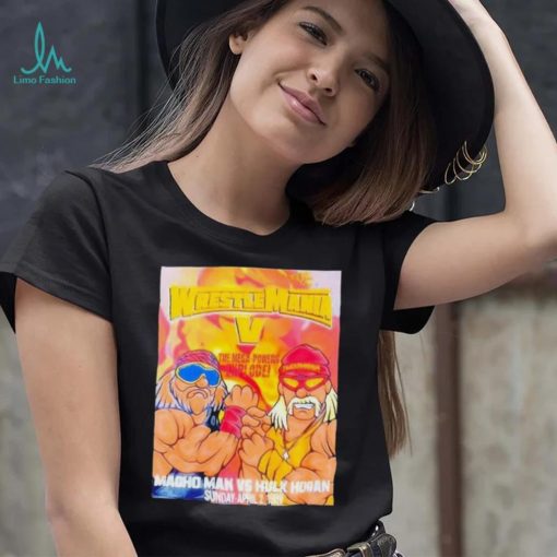 Official Wrestlemania V Macho Man Vs Hulk Hogan Shirt