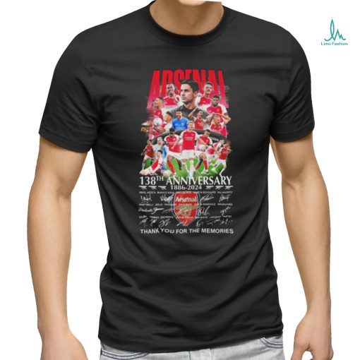 Official arsenal 138th Anniversary 1886 2024 Thank You For The Memories Signatures Shirt