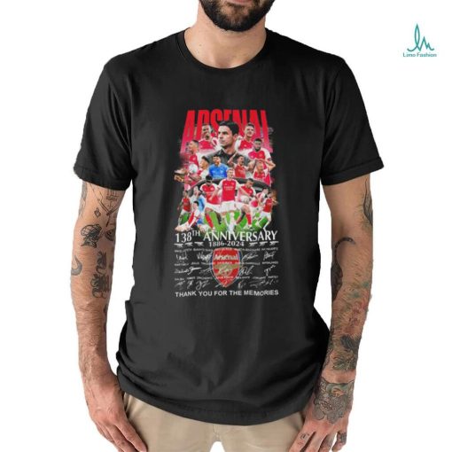 Official arsenal 138th Anniversary 1886 2024 Thank You For The Memories Signatures Shirt