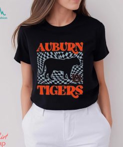 Official auburn Tigers Women’s Comfort Colors Checkered Mascot Shirt