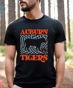 Official auburn Tigers Women’s Comfort Colors Checkered Mascot Shirt