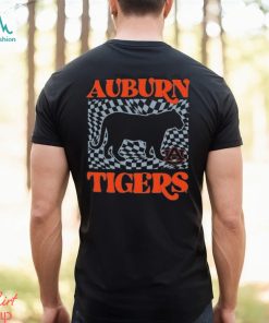 Official auburn Tigers Women’s Comfort Colors Checkered Mascot Shirt