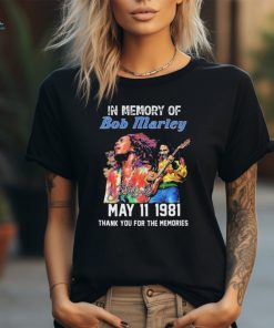 Official in Memory Of Bob Marley May 11 1981 Thank You For The Memories Signature Shirt