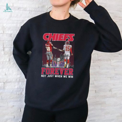Official kansas City Chiefs Derrick Thomas And Patrick Mahomes Forever Not Just When We Win Signatures Shirt