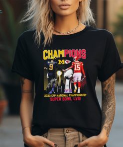 Official official Michigan and Kansas City McCarthy and Mahomes Champions 2023 CFP National championship And Super bowl LVIII shirt