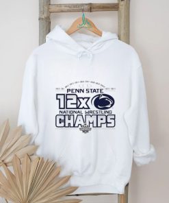Official penn State 2024 12X National Wrestling Champs Steamroll T Shirt