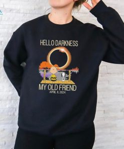 Official snoopy And Charlie Brown Hello Darkness My Old Friends Solar Eclipse April 8, 2024 Shirt