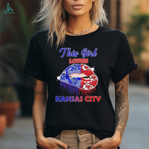 Official this Girl Loves Her Kansas City Chiefs And Kansas City Royals Lips Diamonds Shirt