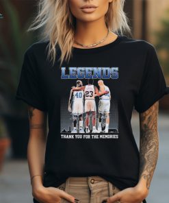 Official uNC Tar Heels Basketball Legends Davis, Jordan And Montross Thank You For The Memories Signatures Shirt