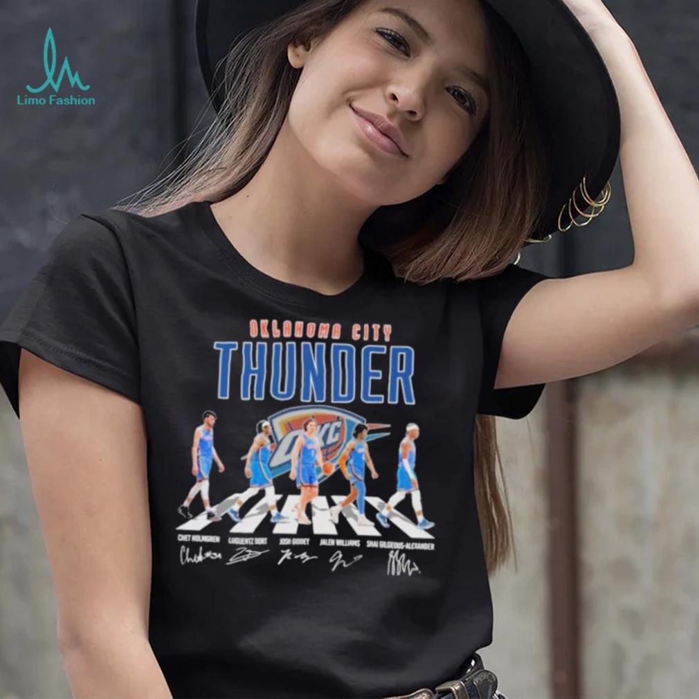 Oklahoma City Thunder Players On Road Signatures Shirt Oklahoma City Thunder Players On Road Signatures Shirt