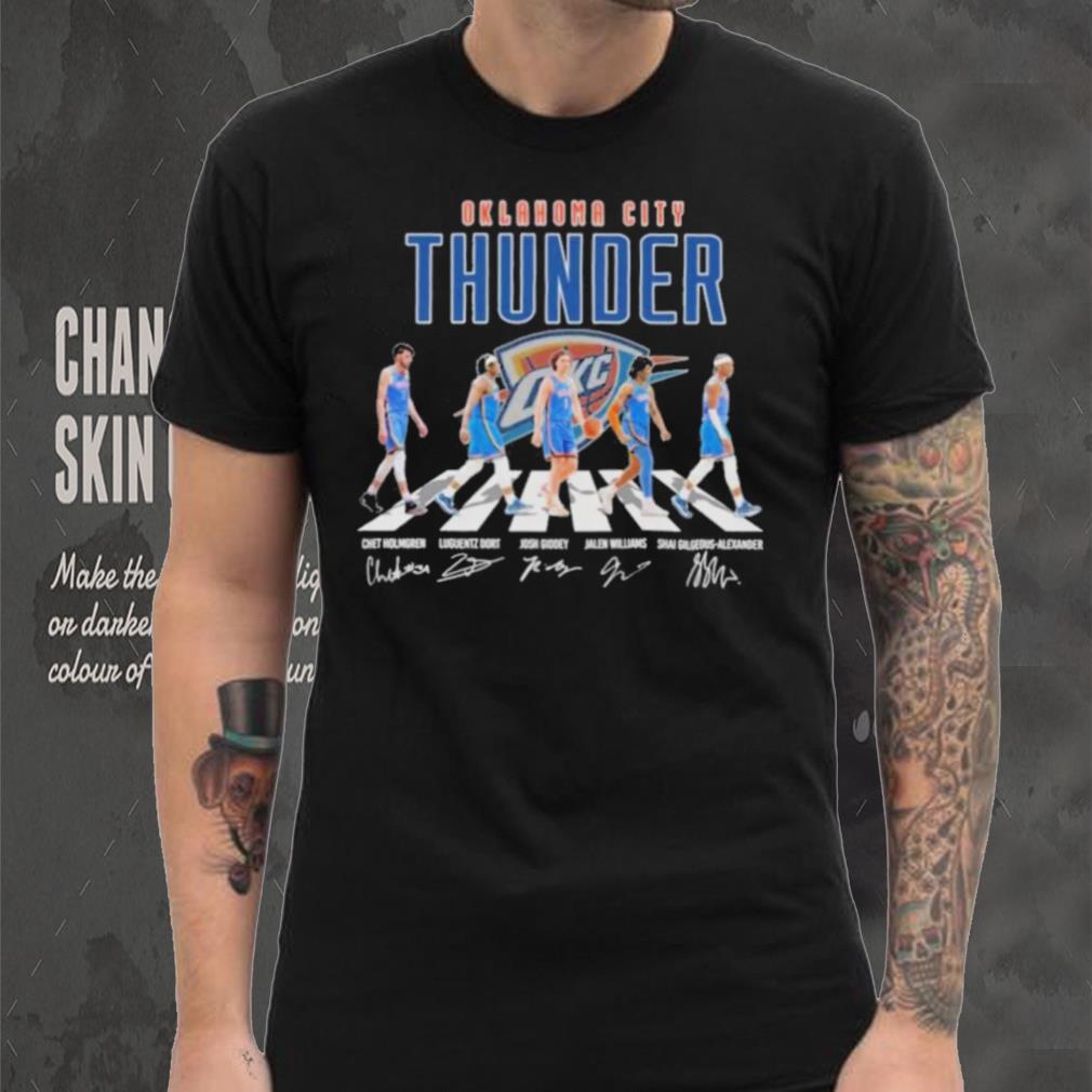 Oklahoma City Thunder Players On Road Signatures Shirt Oklahoma City Thunder Players On Road Signatures Shirt