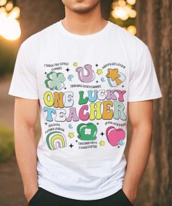 One Lucky Teacher Retro Teacher St PatrickS Day Teaching Shirt