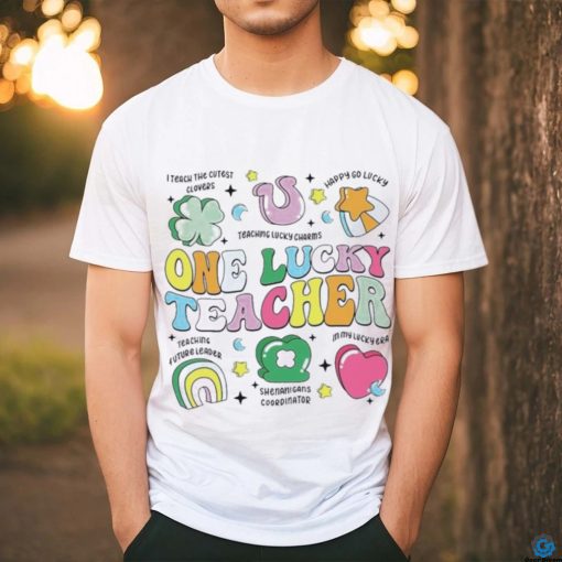 One Lucky Teacher Retro Teacher St PatrickS Day Teaching Shirt