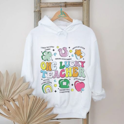 One Lucky Teacher Retro Teacher St PatrickS Day Teaching Shirt