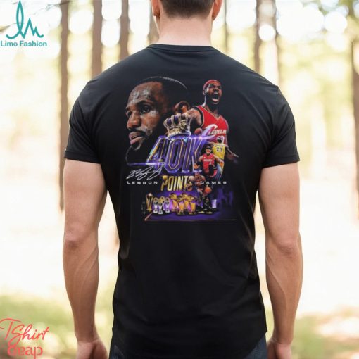 Original Lebron James 40k Points Signature t shirt