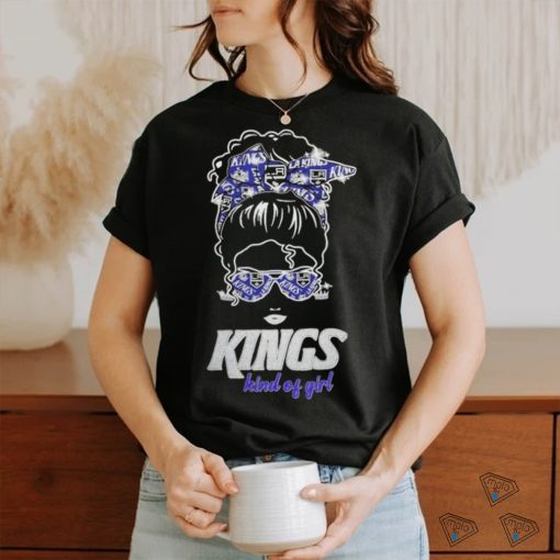 Original Messy Bun Los Angeles Kings Kind Of Girl Basketball T shirt