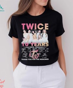 Original Twice 10 Years 2015 2025 Thank You For The Memories Signatures Shirt