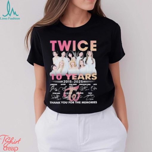 Original Twice 10 Years 2015 2025 Thank You For The Memories Signatures Shirt