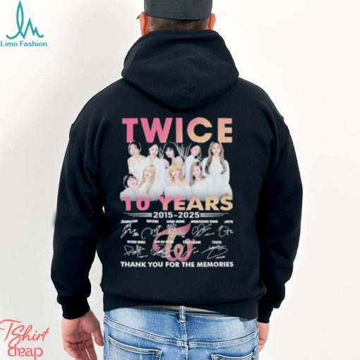 Original Twice 10 Years 2015 2025 Thank You For The Memories Signatures Shirt