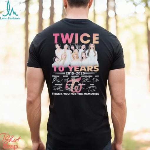 Original Twice 10 Years 2015 2025 Thank You For The Memories Signatures Shirt