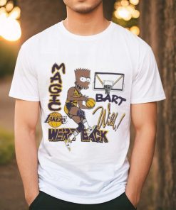 Original Vintage NBA Los Angeles Lakers Magic Bart Simp We’re Back Bootleg T shirt