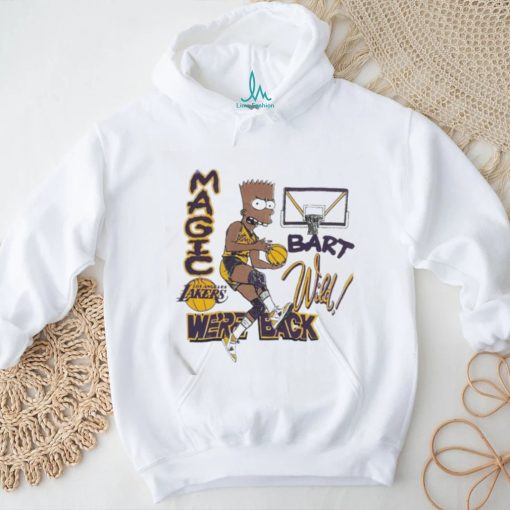 Original Vintage NBA Los Angeles Lakers Magic Bart Simp We’re Back Bootleg T shirt