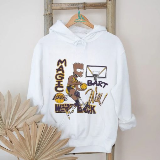Original Vintage NBA Los Angeles Lakers Magic Bart Simp We’re Back Bootleg T shirt