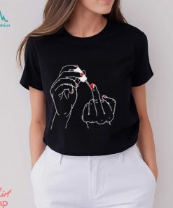 Painted Middle Finger Nail T Shirt