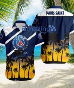 Paris Saint Germain F FC Logo Button Down Hawaiian Shirt Hip Summer Trend