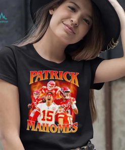 Patrick Mahomes number 15 Kansas City Chiefs football player portrait lightning shirt