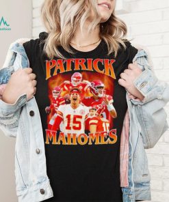 Patrick Mahomes number 15 Kansas City Chiefs football player portrait lightning shirt