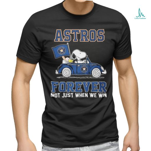 Peanuts Snoopy And Woodstock Driving Car Houston Astros Forever Not Just When We Win Shirt