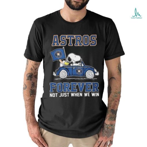 Peanuts Snoopy And Woodstock Driving Car Houston Astros Forever Not Just When We Win Shirt