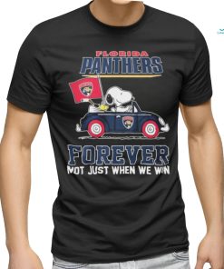 Peanuts Snoopy And Woodstock Florida Panthers On Car Forever Not Just When We Win Shirt