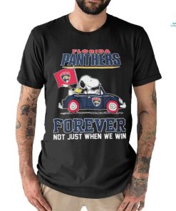 Peanuts Snoopy And Woodstock Florida Panthers On Car Forever Not Just When We Win Shirt