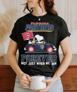 Peanuts Snoopy And Woodstock Florida Panthers On Car Forever Not Just When We Win Shirt