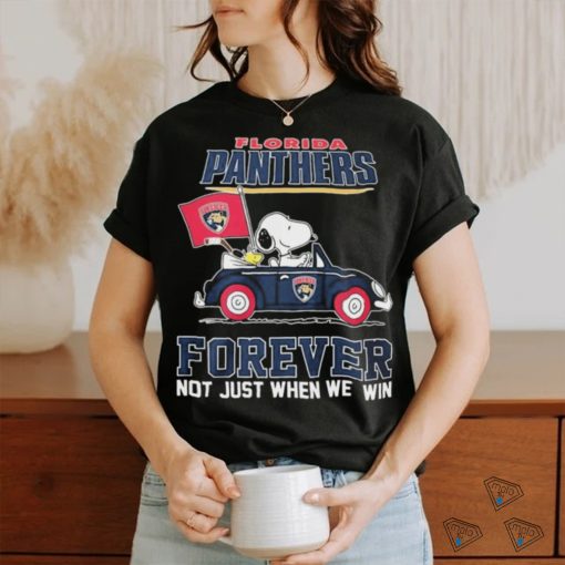 Peanuts Snoopy And Woodstock Florida Panthers On Car Forever Not Just When We Win Shirt