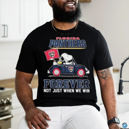 Peanuts Snoopy And Woodstock Florida Panthers On Car Forever Not Just When We Win Shirt