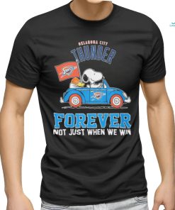 Peanuts Snoopy And Woodstock Oklahoma City Thunder On Car Forever Not Just When We Win Shirt