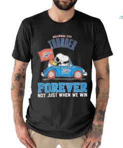 Peanuts Snoopy And Woodstock Oklahoma City Thunder On Car Forever Not Just When We Win Shirt