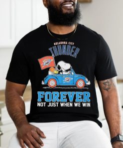 Peanuts Snoopy And Woodstock Oklahoma City Thunder On Car Forever Not Just When We Win Shirt