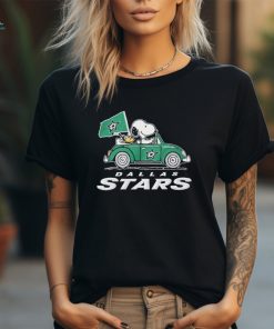 Peanuts Snoopy And Woodstock On Car Dallas Stars Hockey Shirt