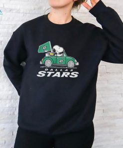 Peanuts Snoopy And Woodstock On Car Dallas Stars Hockey Shirt