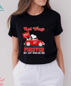 Peanuts Snoopy And Woodstock On Car Detroit Red Wings Forever Not Just When We Win Shirt, hoodie, sweater, long sleeve and tank top Peanuts Snoopy And Woodstock On Car Detroit Red Wings Forever Not Just When We Win Shirt